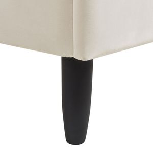 Set letto moderno Queen Aspen con testiera verticale trapuntata in velluto beige francese di alta qualità - Product Image 5