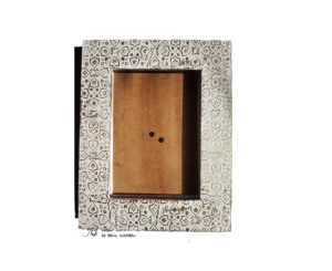 Cadre photo rectangulaire en métal, finition dorée, surface texturée - Product Image 5