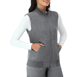 Chaleco Médico Personalizado al por Mayor con Cierre para Mujer y Unisex, Ligero, Transpirable, Elástico, Uniforme de Enfermera de Primera Calidad, Tejido - Product Image 1