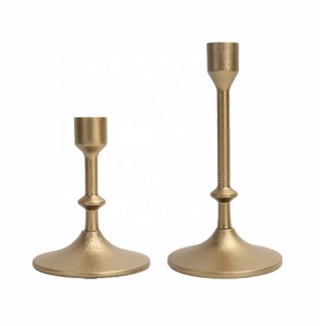 New Arrival Hammered Metal Antique Gold Handmade Taper Candle Holders Set 2 Home <b>Decoration</b> <b>Table</b> Centerpiece Dining <b>Decor</b> - Product Image 6