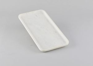 Minimalist <b>White</b> Marble Vanity Tray Natural Stone Jewelry Tray Luxury Bathroom Countertop Organizer Dish - Product Image 1