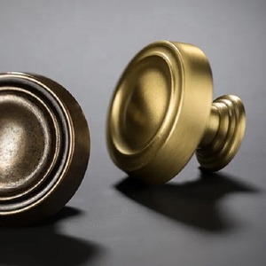 Designer <b>Brushed</b> Brass Cabinet Knob <b>Gold</b> Finished Modern Furniture Hardware <b>Kitchen</b> Darwer Dresser Door Home Hotel Office Pulls - Product Image 3