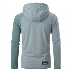 Sudadera con capucha y cremallera para hombre, estilo color block, con logo personalizado, venta al por mayor de fábrica, para otoño - Product Image 6