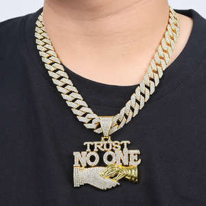 Conjunto de Joyería Hip Hop con Palabras Personalizadas, Diamante Moissanite, Plata 925, Collar con Colgante Chapado en Oro y Cadena Cubana - Product Image 2