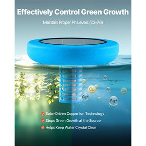 Ionizador Solar Flotante Automático para Piscinas de 45000 Galones, Purificador de Agua Redondo de Cobre sin Cloro, Aplicación para Piscinas - Product Image 3