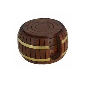 Classic Wooden Coasters Set Premium Beverage <b>Protectors</b> for Coffee <b>Table</b> Dining Room Restaurant Hotel Bar Home - Product Image 5