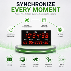 14-Digit <b>LED</b> NTP GPS Master <b>Clock</b> | Industrial Time Synchronization Server - Product Image 1