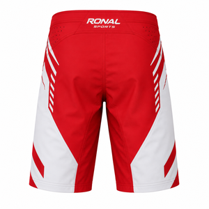 RONAL SPORTS Short de cyclisme pour homme rouge et blanc, ajusté, séchage rapide, imprimé par sublimation, vêtements de sport d'extérieur - Product Image 2