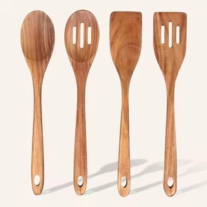 ชุดอุปกรณ์เสิร์ฟสลัดไม้ทำมือ สำหรับตกแต่งโต๊ะอาหารและบุฟเฟ่ต์ - Product Image 4