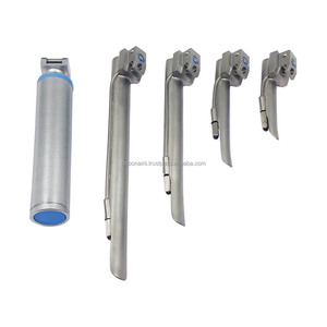 CE Certified Stainless Steel LED Miller Laryngoscope Set 4 Straight Blades Hospital Intubation Veterinary <b>Instruments</b> Removable - Product Image 1