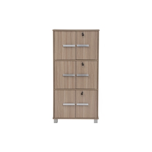 Caja de Almacenamiento Minimalista de Tablero Laminado con Acabado Ebonnese, Organizador Multiusos de Tres Niveles con Cerradura y Llaves Separadas - Product Image 3