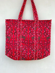 Bolso Tote Ligero de Algodón Acolchado, Color Sólido, Estilo Bohemio Vintage, Cierre Abierto, Gran Capacidad, para Mujer, Todas las Temporadas, Suave - Product Image 3