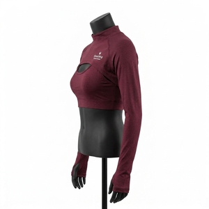 Top Deportivo Corto de Invierno con Logotipo Personalizado, Bolero Holgado de Manga Larga para Mujer, Top Corto para Gimnasio - Product Image 2