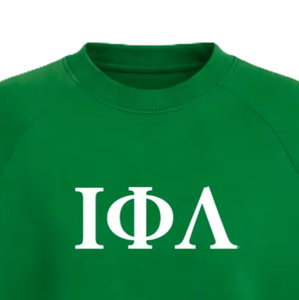 Sweat-shirt décontracté en coton pour femme Iota Phi Lambda Sorority, pull à col rond brodé en molleton tricoté - Product Image 3
