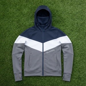 <b>Women's</b> Color Block Balaclava Zip Up Hoodie <b>Navy</b> White Gray <b>Fleece</b> Sweatshirt Streetwear - Product Image 5