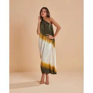 Robe longue asymétrique tie-dye pour femme, élégante et sans manches, idéale pour les vacances d'été - Product Image 1