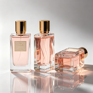 ขวดน้ำหอมแก้วเปล่าแบบเติมได้ ดีไซน์หรูหรา ขนาด 30 มล. 50 มล. 100 มล. ฝาแม่เหล็กสีทองทรงสี่เหลี่ยม พร้อมกล่อง - Product Image 2