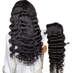 Extensions de cheveux vierges non traitées, alignées sur les cuticules, 36 pouces, double trame, style ondulations océaniques, trame simple, en provenance du Vietnam - Product Image 1