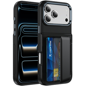 Funda Protectora para Teléfono con Soporte y Ranura para Tarjetas de Silicona TPU + PC - Product Image 3