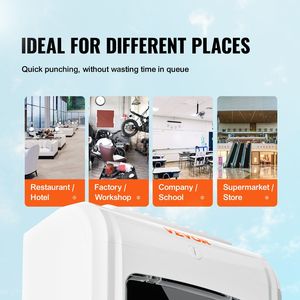 Horloge pointeuse pour petites entreprises, 6 points par jour, suivi du temps de travail des employés, 10 points inclus - Product Image 6