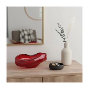 ชามแก้วทำมือขอบหยัก จานตกแต่งสไตล์มินิมอลสำหรับตกแต่งภายในบ้าน - Product Image 2