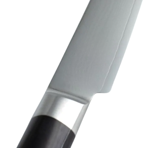 Cuchillo para carne de 4.75 pulgadas, hoja afilada de acero de Damasco con mango de madera Pakkawood negra para cortar carne de res, filetes y cenas. - Product Image 3
