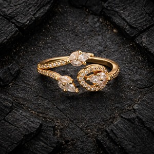Pahal Jewels Ensemble de bagues de fiançailles romantiques en moissanite forme flèche, en argent 925 plaqué or rose, pour femme, sertissage pavé, bagues marquise - Product Image 4