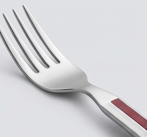 Ensemble de fourchettes en acier inoxydable avec manche rouge, design minimaliste, finition miroir haute brillance, résistant à la rouille, couverts pour mariage et repas - Product Image 2