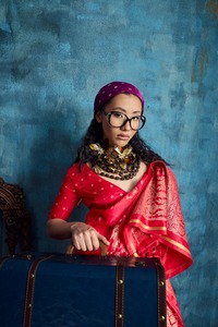 <b>Red</b> Silk Saree Pure Satin Handloom Weaving Women's Traditional Wedding Wear - Product Image 1