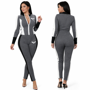 Women Slim Fit Zipper Tracksuit Set Sexy Bodycon Sportswear Two Piece Set Ladies Gym Workout Jogger Suit Fashion Activewear Set - Product Image 1