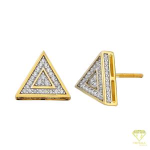 Boucles d'oreilles triangulaires en moissanite de luxe, en argent sterling 925, bijoux étincelants, cadeau pour femme - Product Image 5