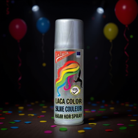 Spray de Color para el Cabello LACA CAPILAR COLOR PLATA con Brillo Plateado de Un Solo Uso para Fiestas de Cumpleaños y Festividades