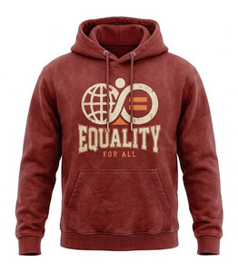 Sudadera con Capucha Gráfica Vintage Personalizada Unisex de Forro Polar Grueso con Estampado de Igualdad, Sudaderas Streetwear al por Mayor para Unisex - Product Image 1
