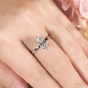 18K Gold Marquise Cut Lab Grown Diamond <b>Ring</b> Luxury Color D IGI Certified Women Wedding Engagement Anniversary Jewelry - Product Image 6