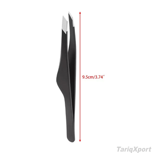 Pince à épiler professionnelle en acier inoxydable incurvée avec pointe fine pour l'épilation du visage et des cils - Product Image 6