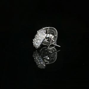 Iced Out Hip Hop <b>Stud</b> Earrings 925 <b>Sterling</b> <b>Silver</b> VVS Moissanite Diamond Cluster Earrings Screw Back Unisex Jewelry - Product Image 2