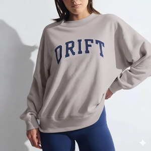 เสื้อสเวตเชิ้ตคอกลมโอเวอร์ไซส์สำหรับผู้หญิง พิมพ์ลายตัวอักษร แขนยาว ถักทอ ใส่ได้ในฤดูใบไม้ร่วง ระบายอากาศได้ดี สไตล์คอเต่า - Product Image 5