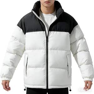 Chaqueta de Invierno Acolchada para Hombre con Logotipo Personalizado, Chaqueta de Invierno Unisex Cálida y Gruesa con Cuello Alto y Cierre de Cremallera, Resistente al Viento - Product Image 2