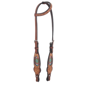 Hecho a mano de calidad superior 100% cuero genuino de una sola oreja occidental tallado con cuentas de trabajo al por mayor fabricante proveedor - Product Image 2