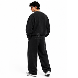 Survêtement d'hiver noir pour homme, le plus vendu, durable, style streetwear, avec fermeture éclair intégrale, col montant, coupe ample, décontracté, poches latérales, personnalisable - Product Image 4