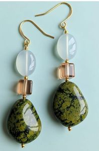 Luxury Pressed Flower Resin Jewelry Resin Ocean Breeze <b>Earrings</b> Handmade Elegant Resin Bloom <b>Stud</b> <b>Earrings</b> Handmade Resin Vine L - Product Image 3