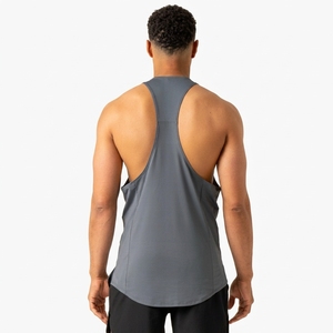 Débardeur personnalisé pour homme en coton gris uni, col en V, décontracté, respirant, tricoté, 100 % polyester - Product Image 3