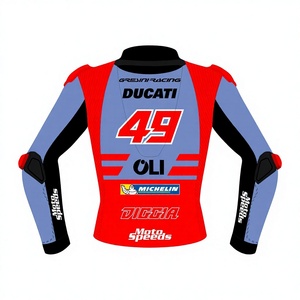 Fabio Di Giannantonio MotoCP Rucati Cowhide/Kangaroo Made To Measure Perforated Track Leather <b>Racing</b> <b>Jacket</b>/Chaqueta Protection - Product Image 2