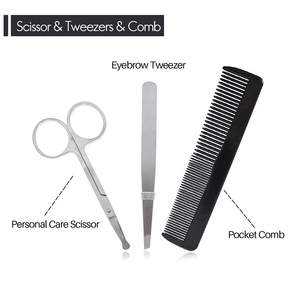 Stainless Steel Manicure Kit 3 In 1 <b>Nail</b> Clipper File Cuticle Pusher Portable Tools for Adults Classic Style Bag Packing - Product Image 4