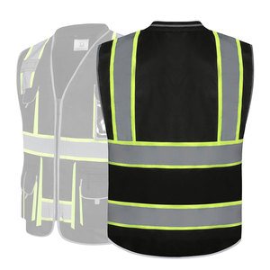 Gilet de sécurité réfléchissant à haute visibilité avec logo personnalisé imprimé, unisexe, en polyester, vêtements de travail, poches, fermeture éclair, BIG TEN APPAREL - Product Image 2