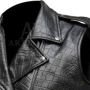 High Quality Customized Logo Lather Vest <b>Men</b> Fashion Clothing <b>Leather</b> Vest <b>Jacket</b> For <b>Men</b> Wears - Product Image 5