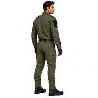 Ensemble tactique personnalisé pour homme : chemise softshell imperméable à manches longues et pantalon cargo avec genouillères pour l'extérieur, la randonnée et l'entraînement