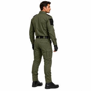 Uniforme Táctico Personalizado para Hombre, Uniforme de Senderismo al Aire Libre, Camisa de Manga Larga, Pantalones Cargo, Conjunto con Rodilleras, Uniforme Táctico de Entrenamiento Sólido - Product Image 4