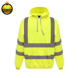 Sudadera de Trabajo con Capucha de Alta Visibilidad, Forro Polar Cálido para Invierno, Logotipo Personalizado, Ropa de Trabajo, Sudadera de Seguridad Reflectante - Product Image 3