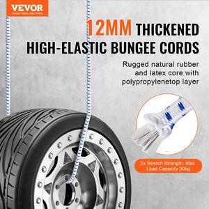 6-Piece Heavy Duty 72-Inch Bungee Straps with 12 mm Elastic Bungee Ropes A3 Steel Hooks 6-Piece Set for <b>Camping</b> Tarps - Product Image 2